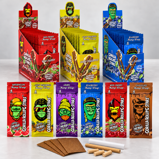 Gorilla Rolling Stars Flavored Hemp Wraps - 4 Wraps
