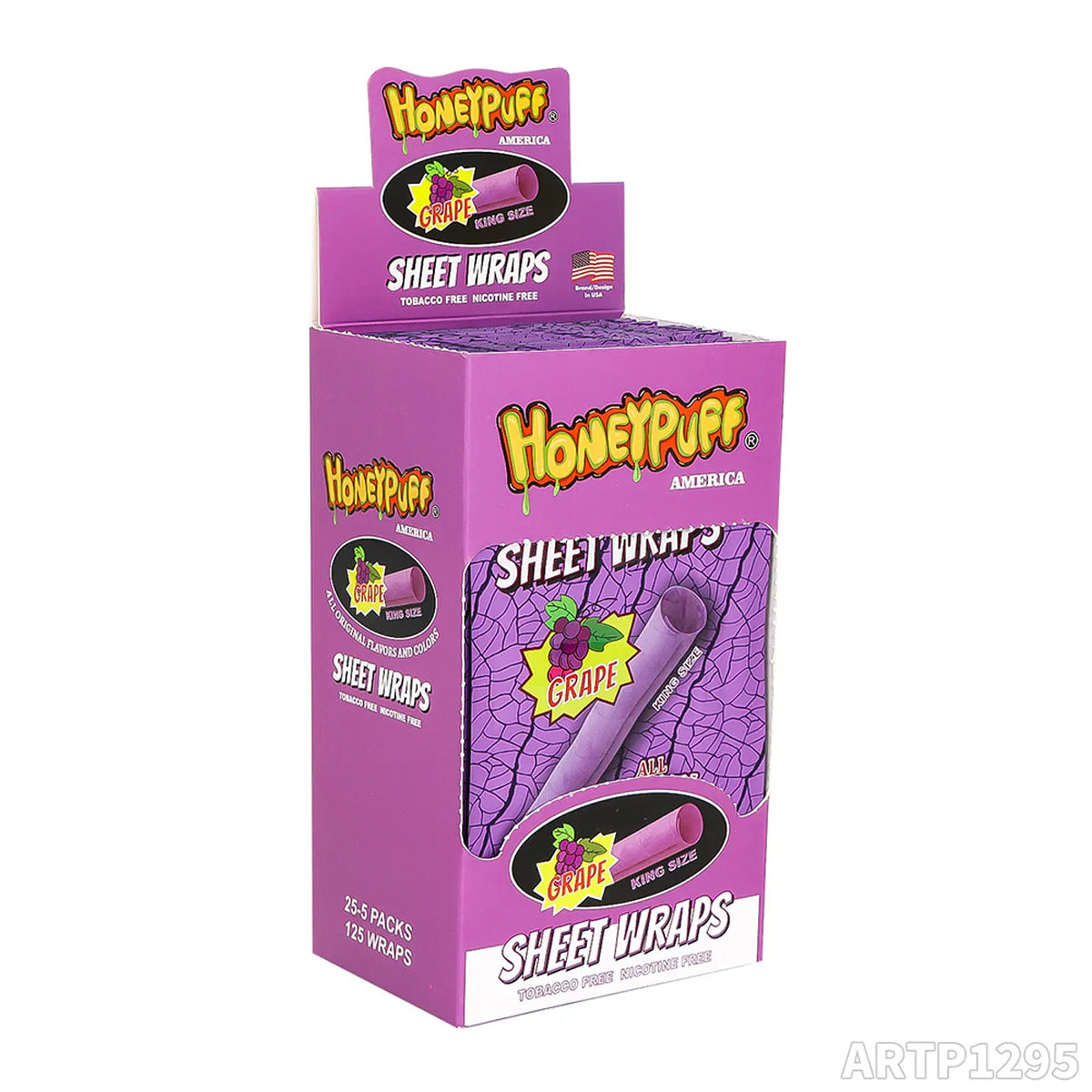 Organic Honeypuff America Blunt Sheet Wraps - 5 Wraps