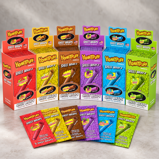 Organic Honeypuff America Blunt Sheet Wraps - 5 Wraps