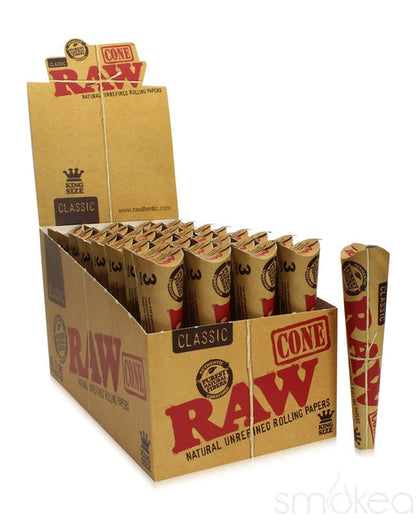 RAW Classic Brown King Size Pre-rolled Cones - Rolling paper