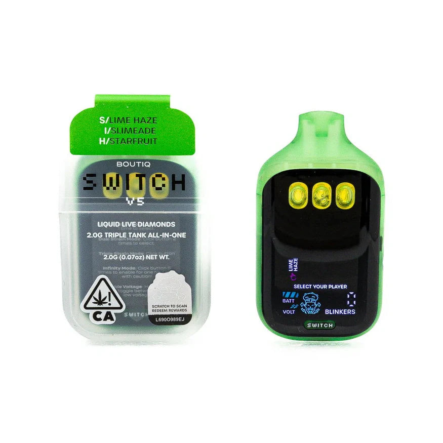 Boutiq Switch V5 – 2G Liquid Live Diamonds Triple Tank Vape Cartridge