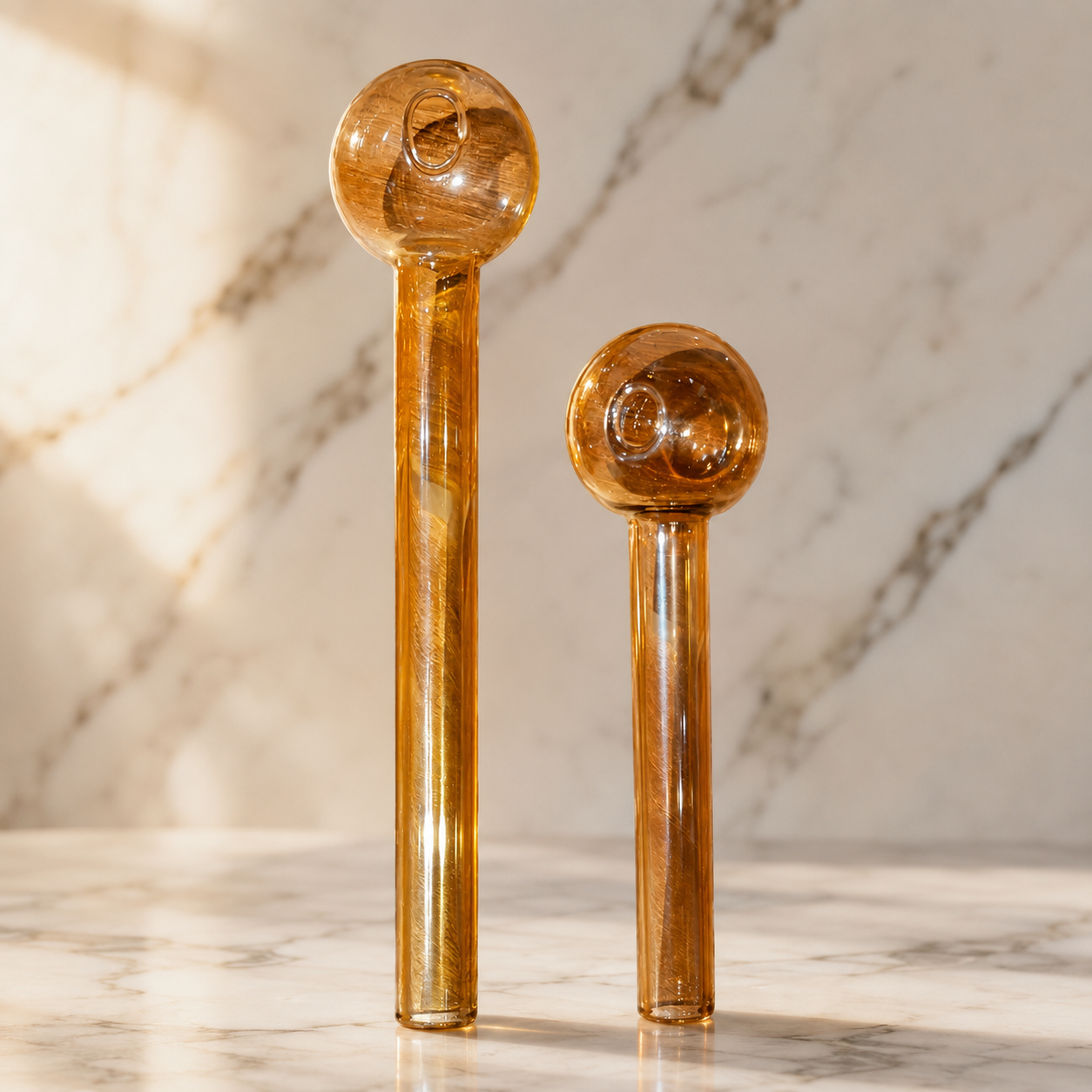 Orange Borosilicate Hand Glass Pipe Oil Burner – 4 & 6 inch