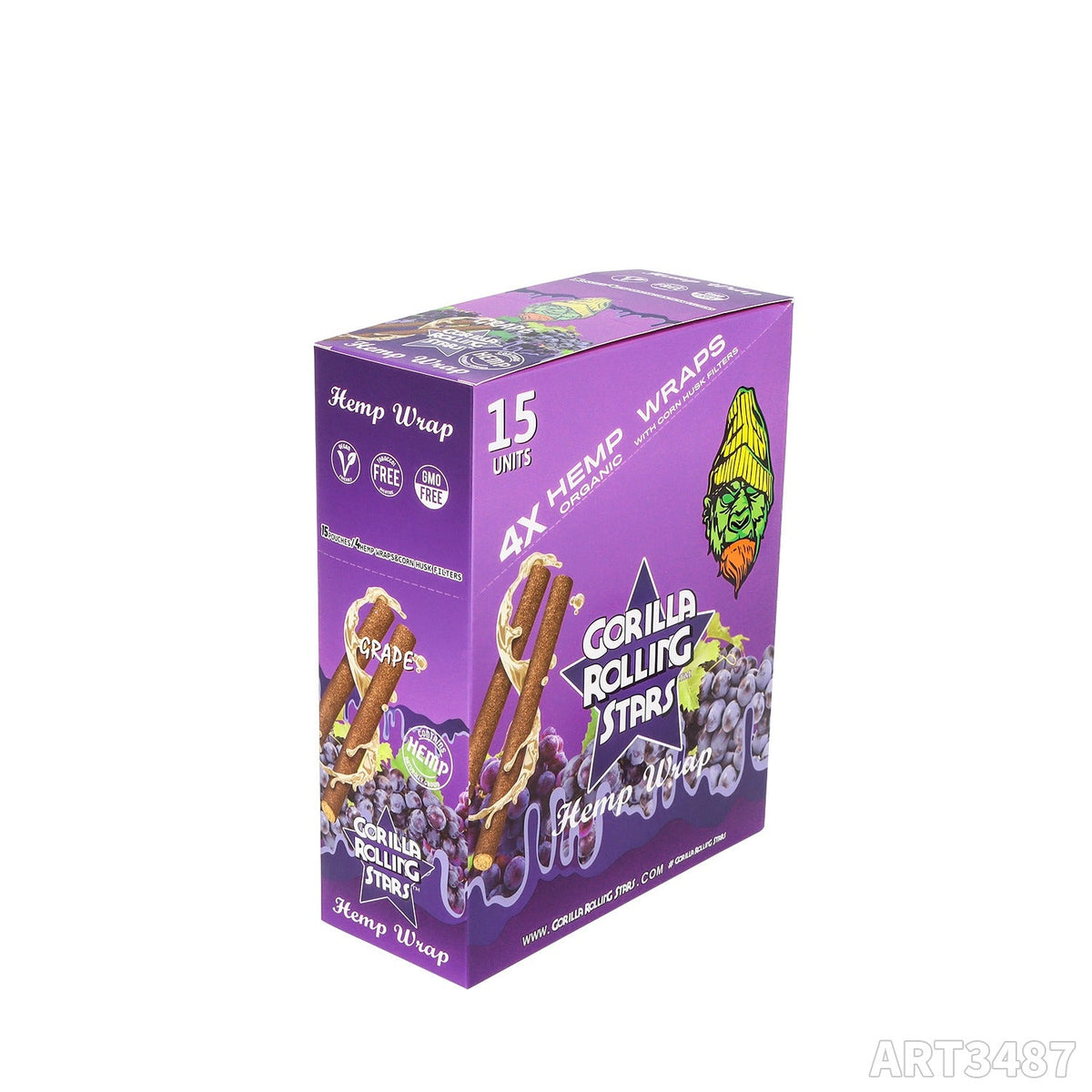 Gorilla Rolling Stars Flavored Hemp Wraps - 4 Wraps