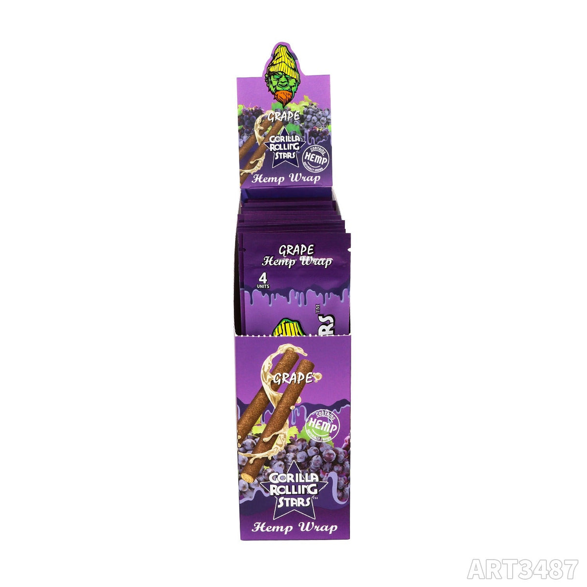 Gorilla Rolling Stars Flavored Hemp Wraps - 4 Wraps