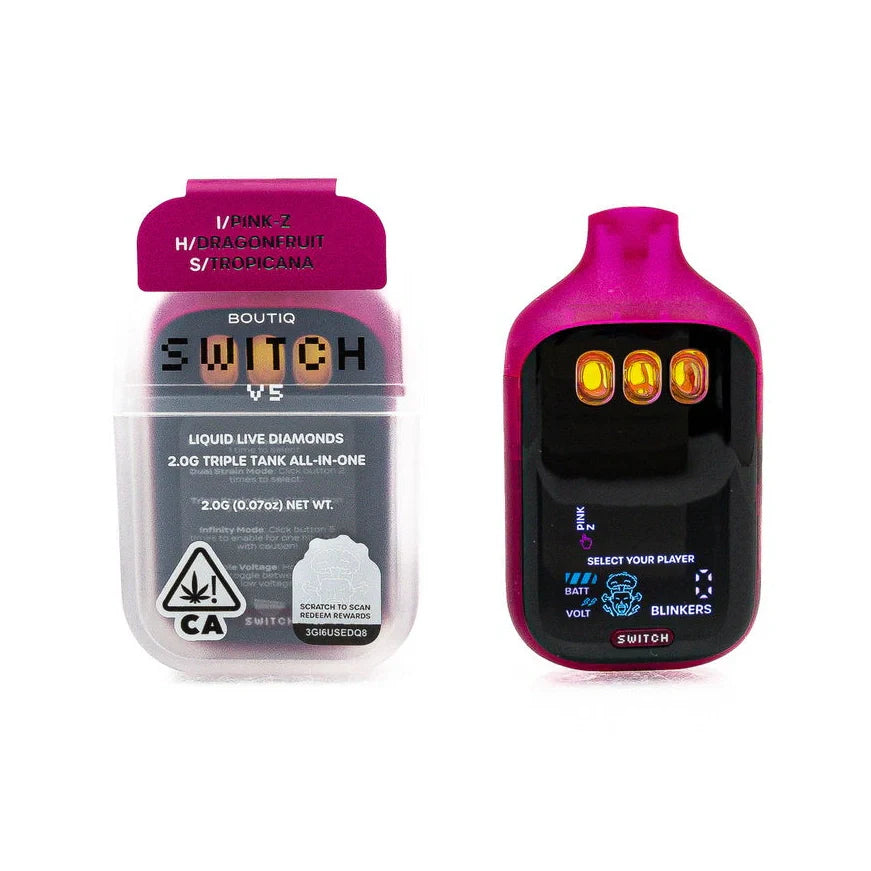 Boutiq Switch V5 – 2G Liquid Live Diamonds Triple Tank Vape Cartridge