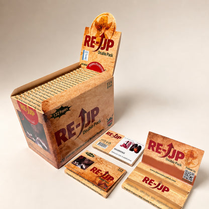 RE-UP Double Pack 1¼ Size Brown Rolling Papers – 132 Leaves