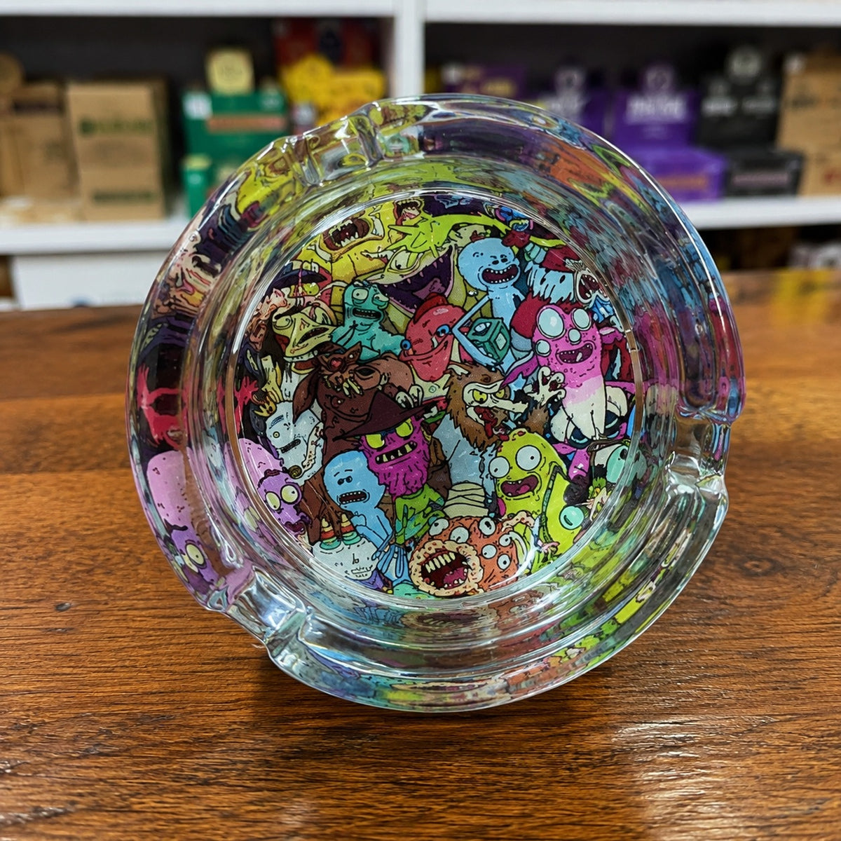 Rick and Morty art round Glass Ashtray 85mm