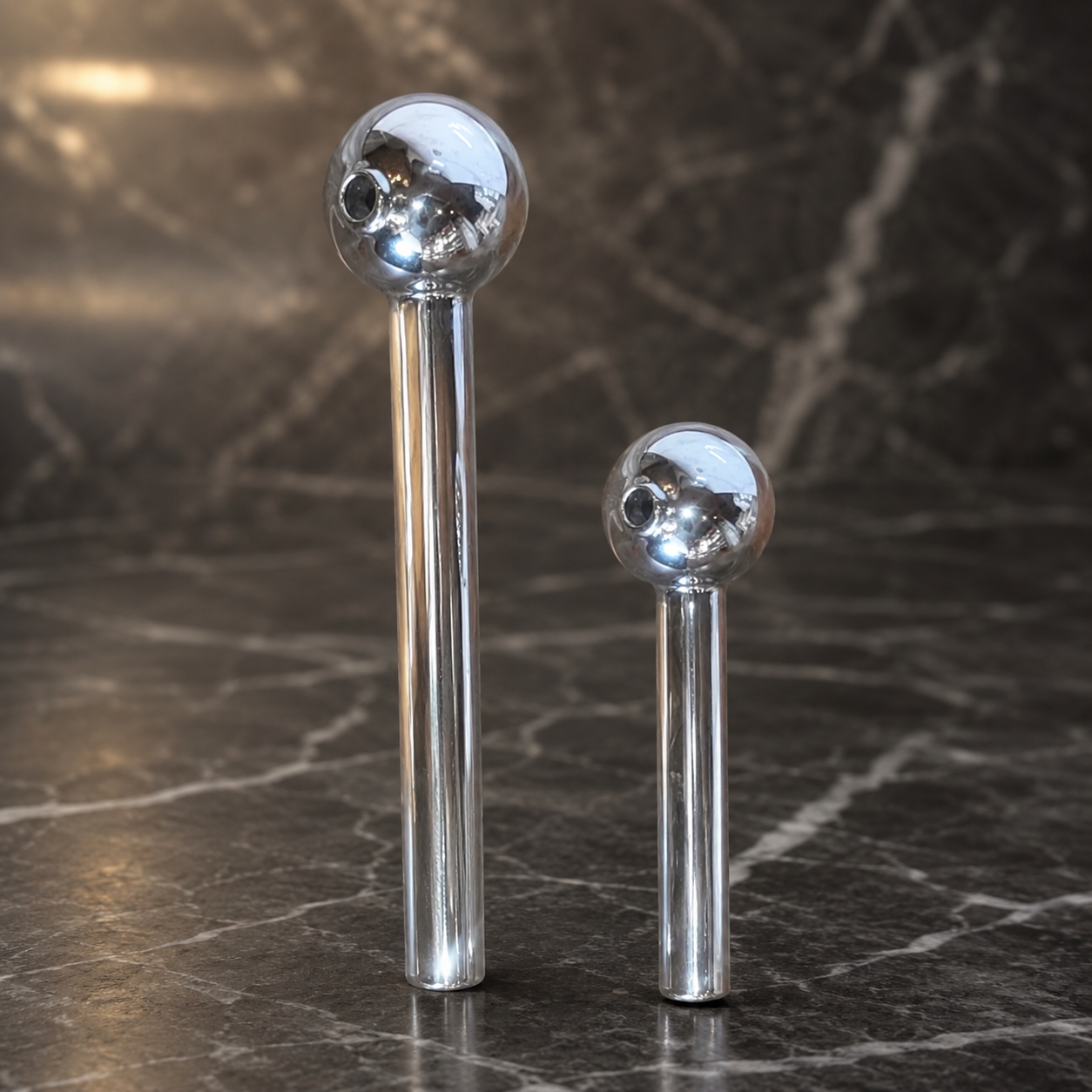 Silver Borosilicate Hand Glass Pipe Oil Burner – 4 & 6 inch