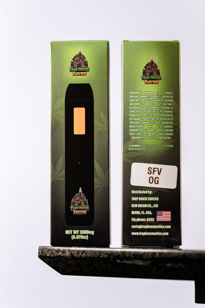 Trap House Exotics Disposable Vape Cartridge - Delta 8 2000mg