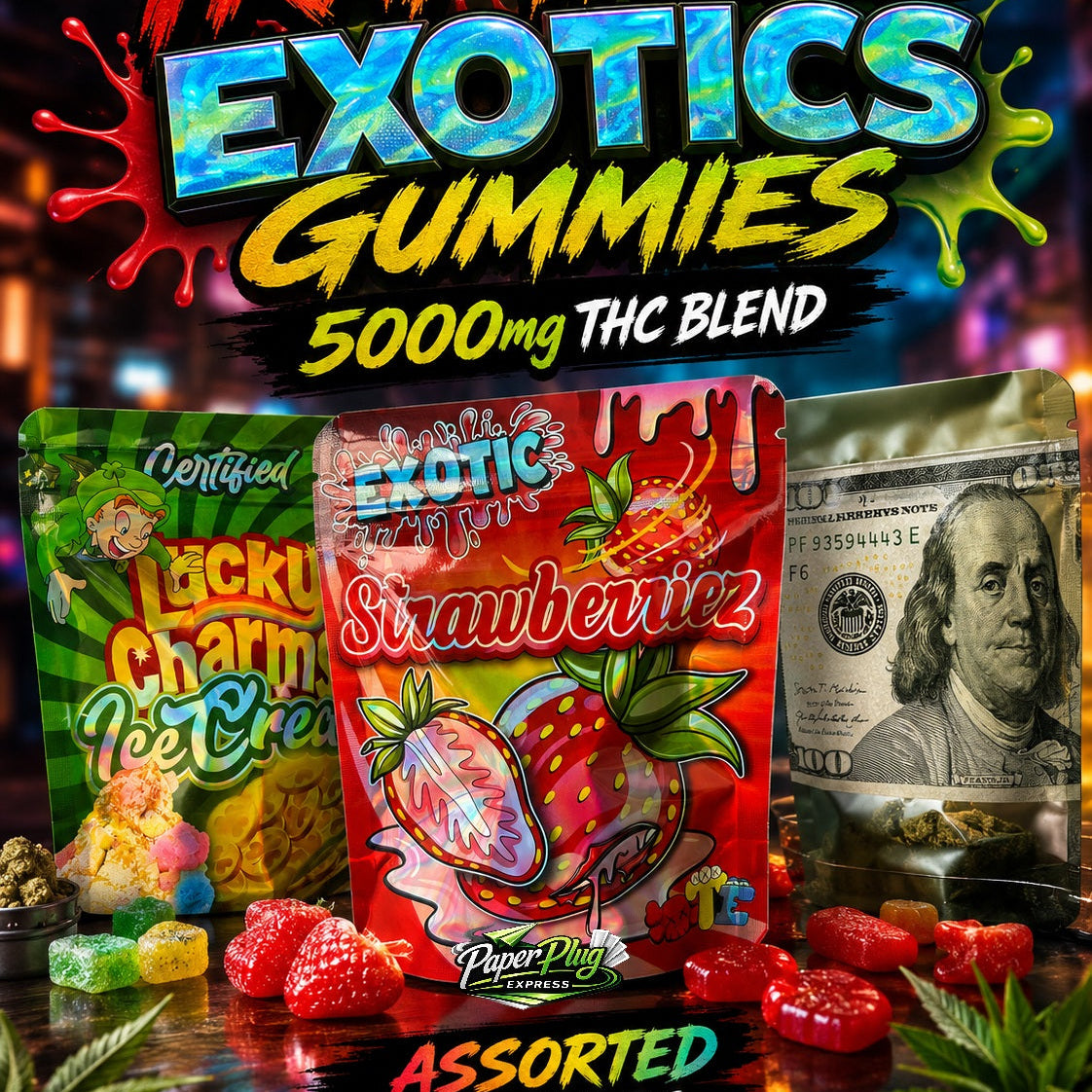 Trap House Exotics Gummies - 5000mg THC Blend