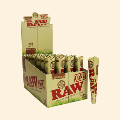 RAW Organic 1 1/4 Pre-Rolled Cones rolling paper