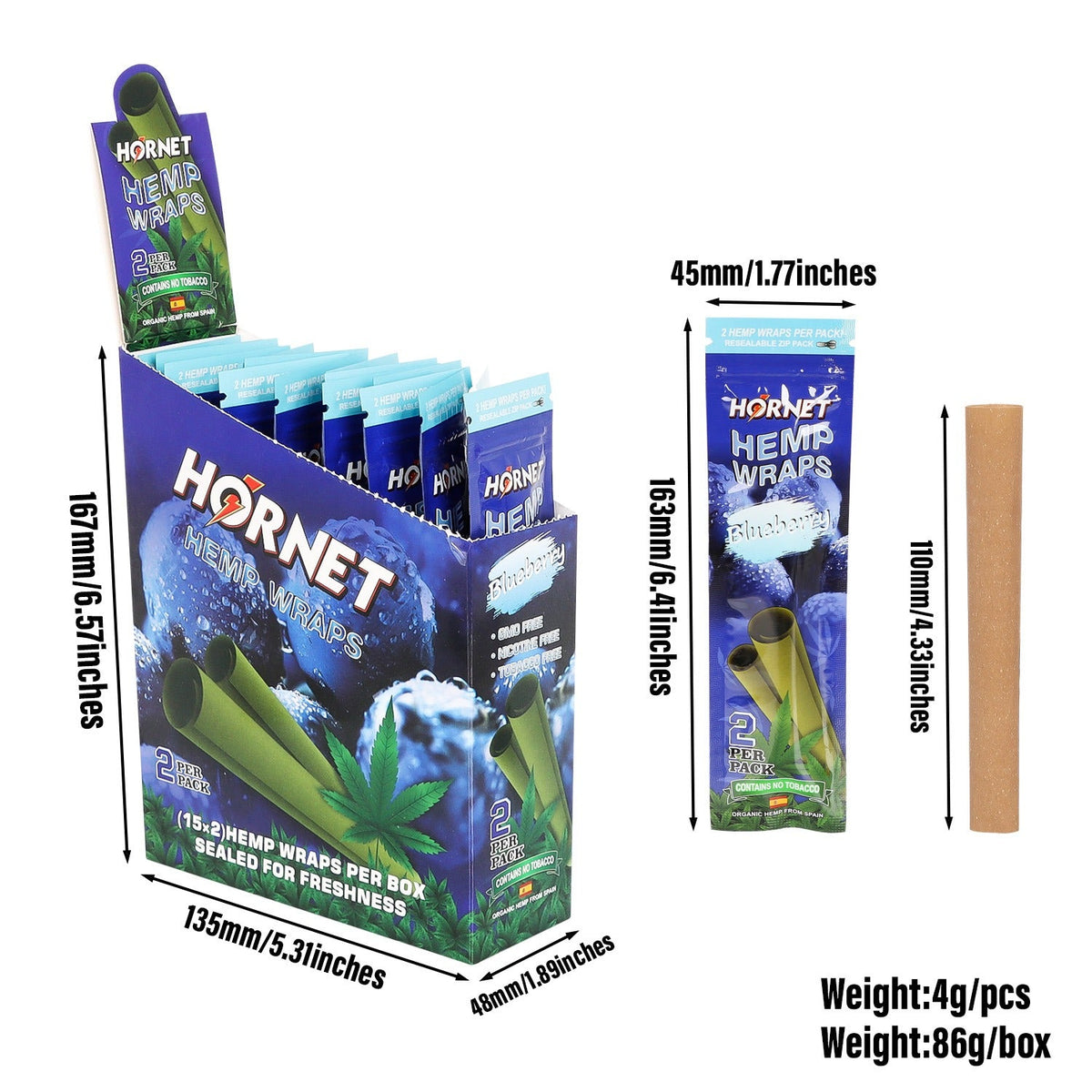 Hornet Flavored Hemp Wraps - 2 Wraps