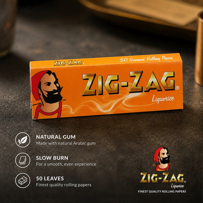 Zig-Zag Liquorice Dark Brown Chocolate Rolling Papers Regular Size