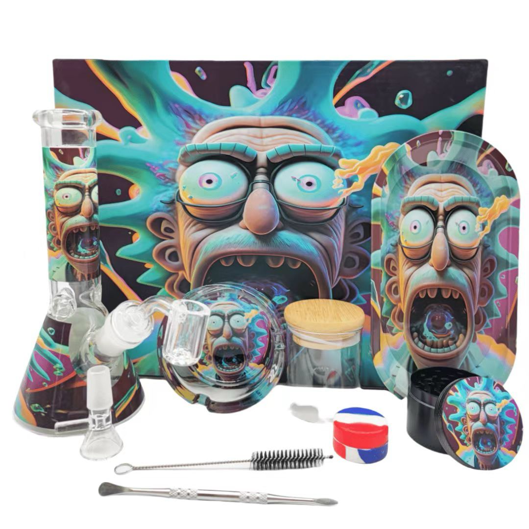 Multi-Accessory Glass Ice Bong Smoking Gift Kit Set