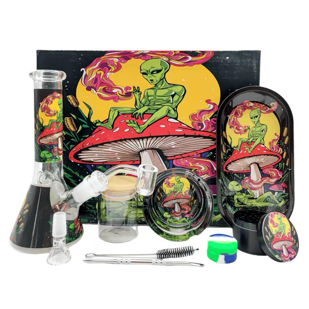 Multi-Accessory Glass Ice Bong Smoking Gift Kit Set