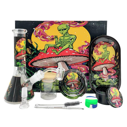 Multi-Accessory Glass Ice Bong Smoking Gift Kit Set