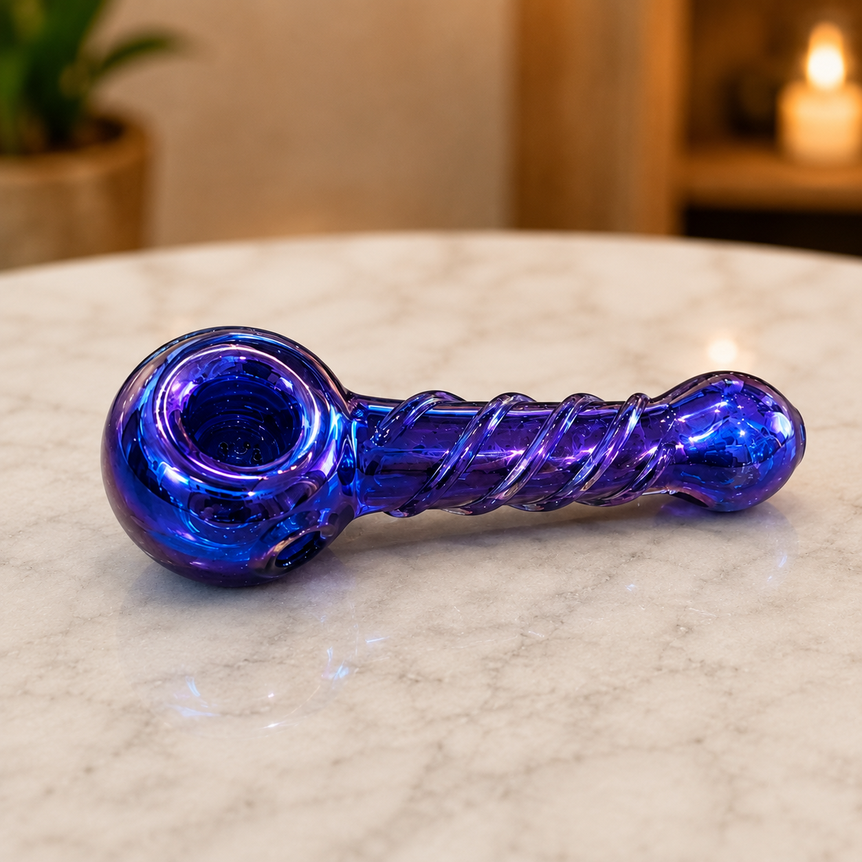 Colorful Twisty Glass Pipe – 4.7" Thick Borosilicate Hand Spoon Pipe