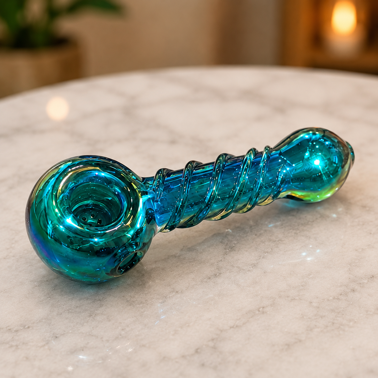 Colorful Twisty Glass Pipe – 4.7" Thick Borosilicate Hand Spoon Pipe