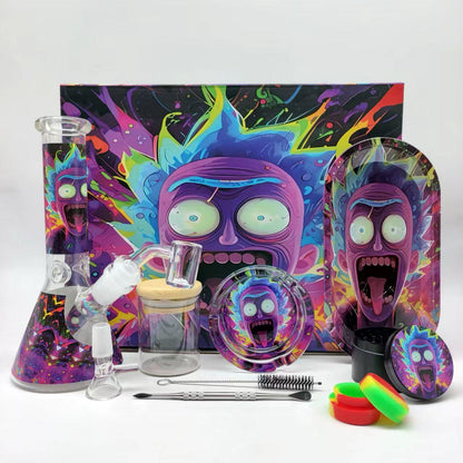 Multi-Accessory Glass Ice Bong Smoking Gift Kit Set