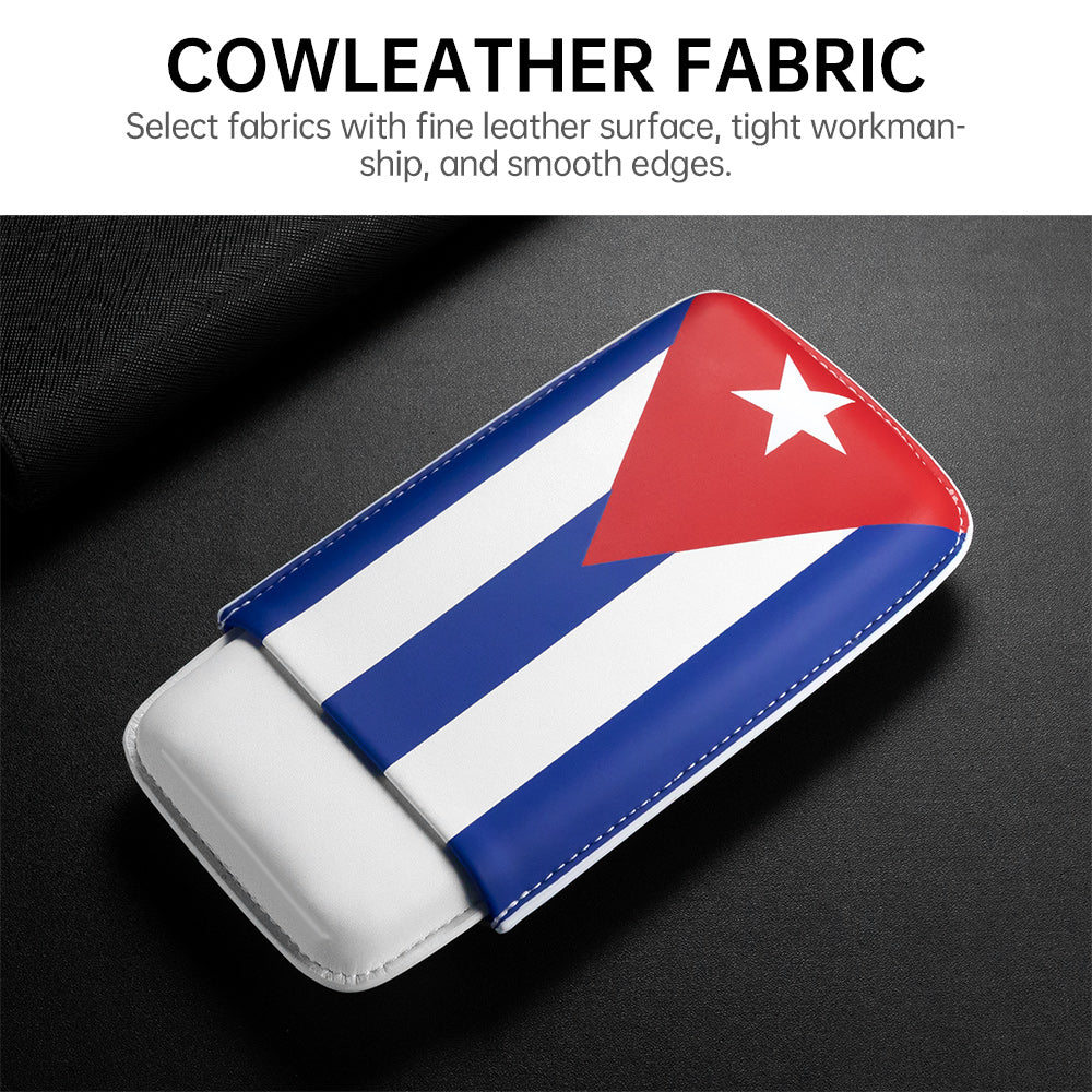 Portable Cuban Flag 3-Cigars Pouch