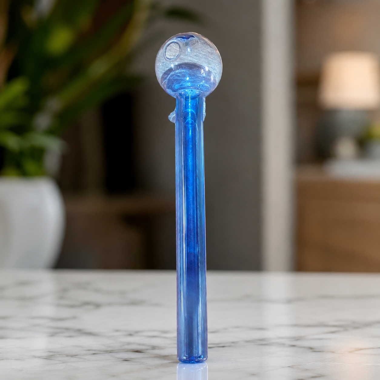 Blue Borosilicate Hand Glass Pipe Oil Burner – 4 & 6 inch