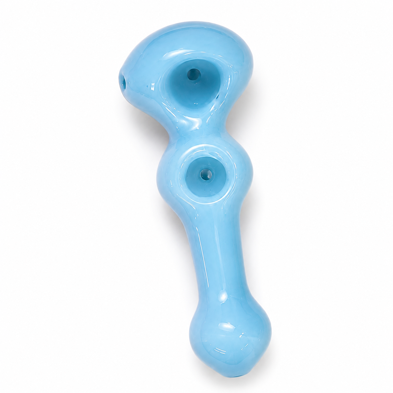 4.8" Handmade Solid Double Bowl Thick Glass Pipe