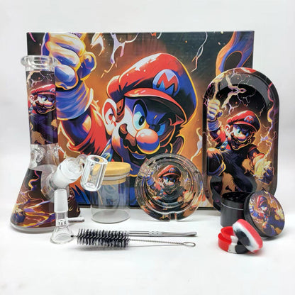 Multi-Accessory Glass Ice Bong Smoking Gift Kit Set