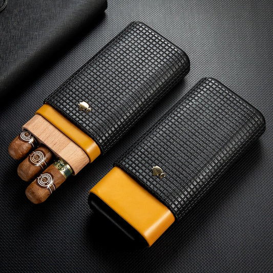 COHIBA Portable 3-Cigars Leather Case