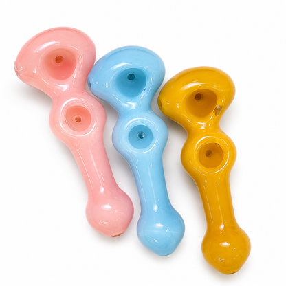 4.8" Handmade Solid Double Bowl Thick Glass Pipe