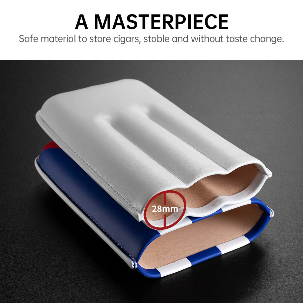 Portable Cuban Flag 3-Cigars Pouch