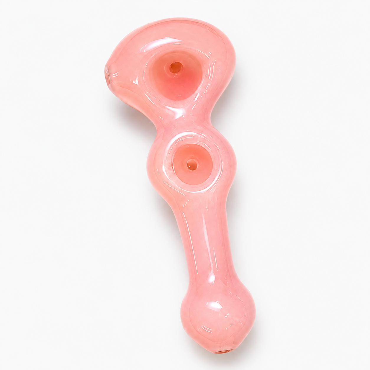 4.8" Handmade Solid Double Bowl Thick Glass Pipe