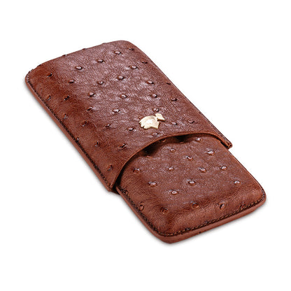 Cow Leather Pack Portable 3 - Cigars Case