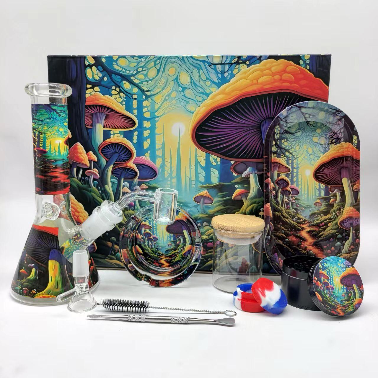 Multi-Accessory Glass Ice Bong Smoking Gift Kit Set