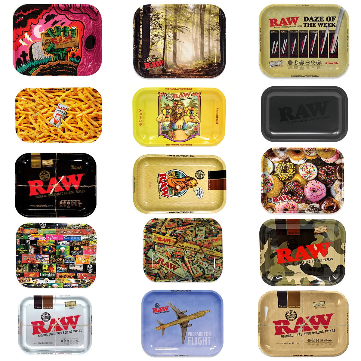 RAW Signature Rolling Trays Collection – Large 14" × 11"