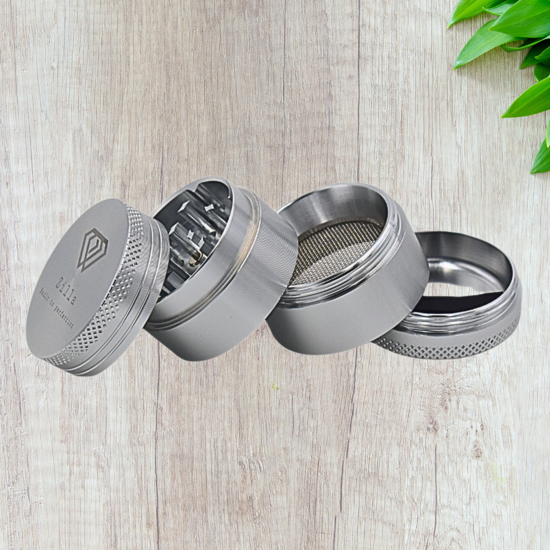 Zilla Alloy 40mm ( Extra Small Size) Herb Metallic Grinder - 4 Part