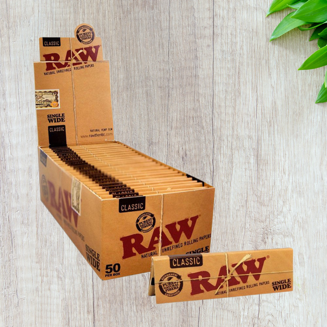 RAW Classic Regular Size - Single Wide Brown Rolling Papers