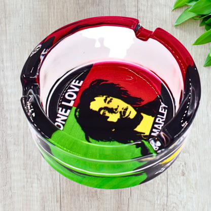 Bob Marley Legend Lives Glass Ashtray