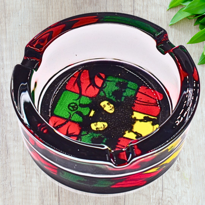 Bob Marley Legend Lives Glass Ashtray