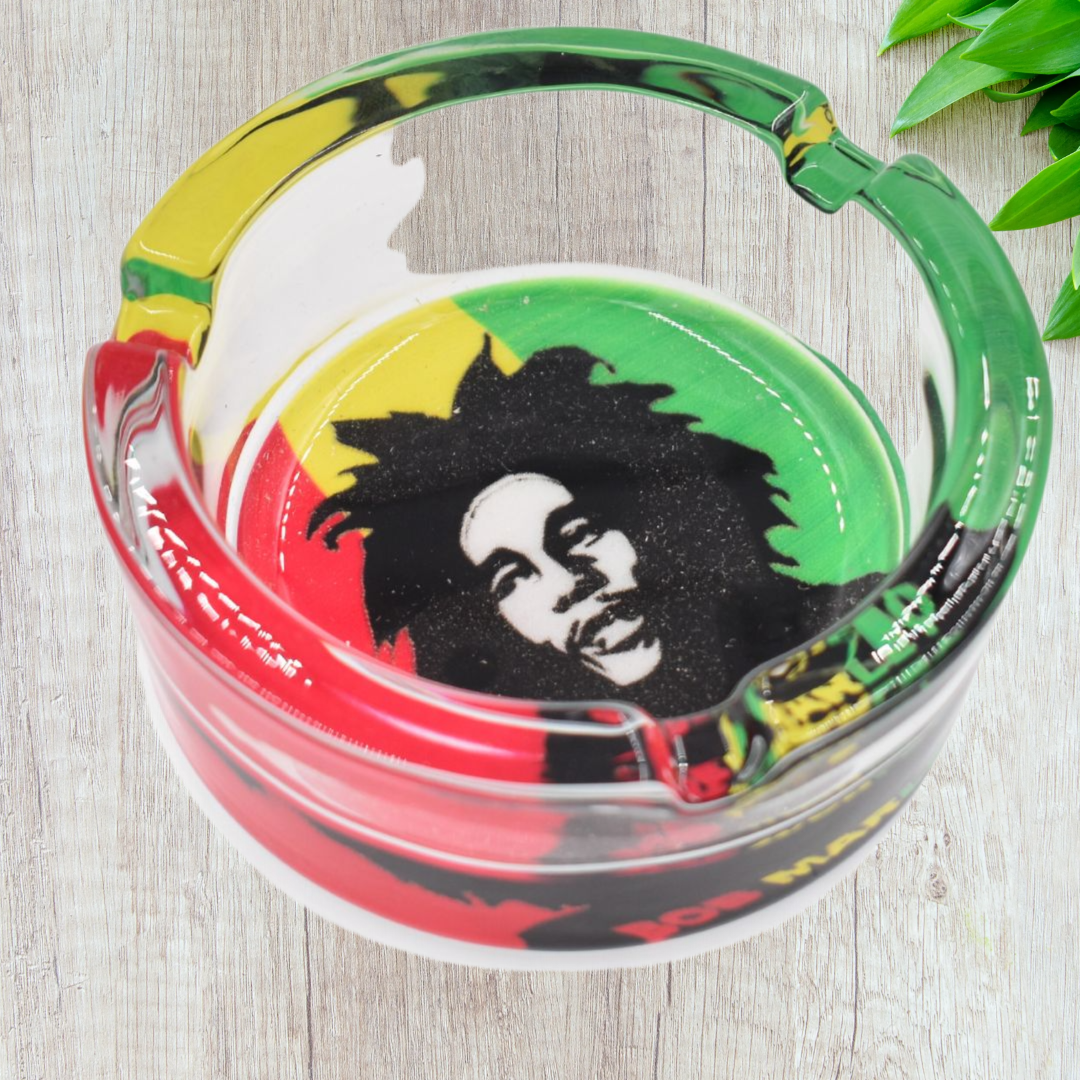 Bob Marley Legend Lives Glass Ashtray