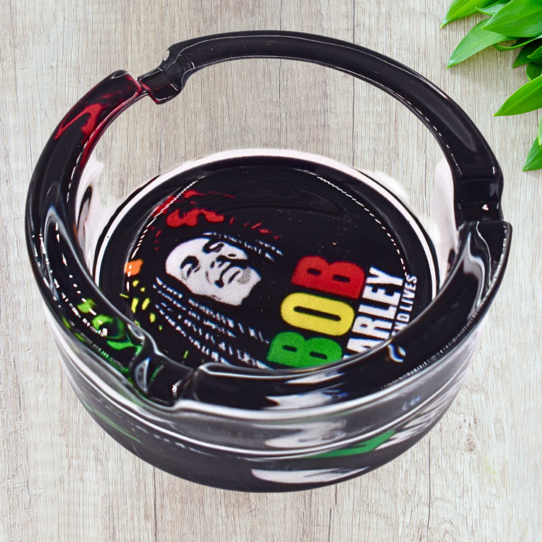 Bob Marley Legend Lives Glass Ashtray