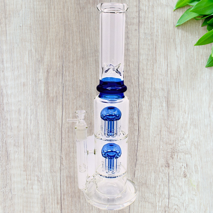 15" Tree Percolator Glass Beaker Bong - Blue