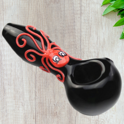 Hippculture Octopus Design Smoking Glass Pipe