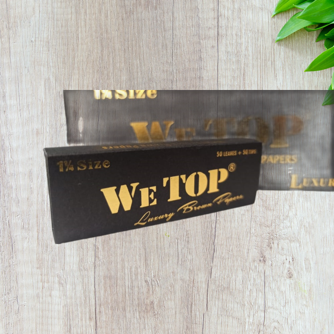 Wetop Luxury Brown 1 1/4 Size Rolling Paper With Filter Tips