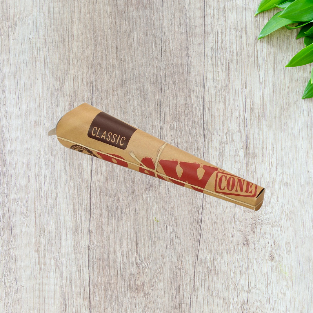 RAW Classic Brown 1 1/4 Size Pre-rolled Cones - rolling paper