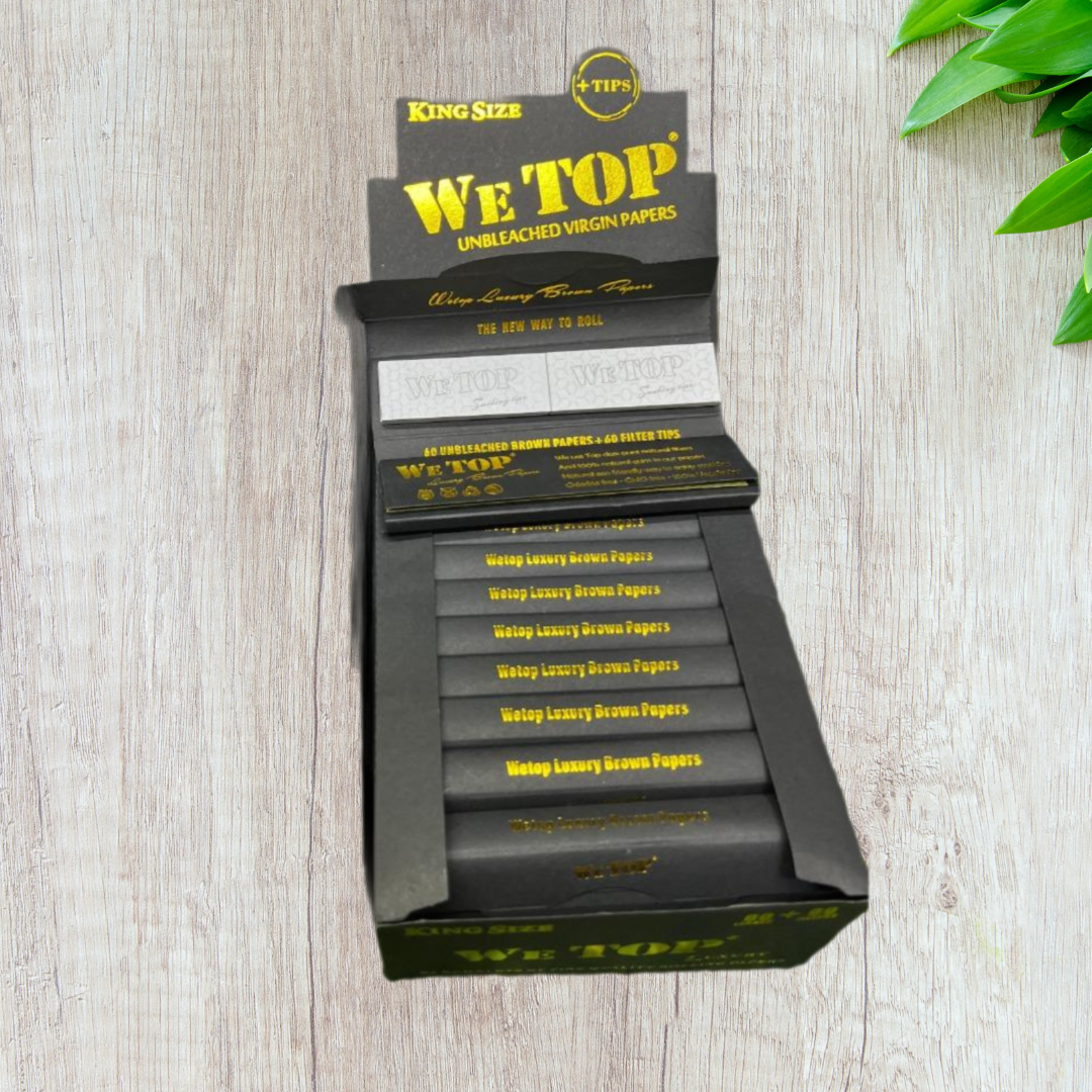 Wetop Luxury Brown KingSize Rolling Paper With Filter Tips