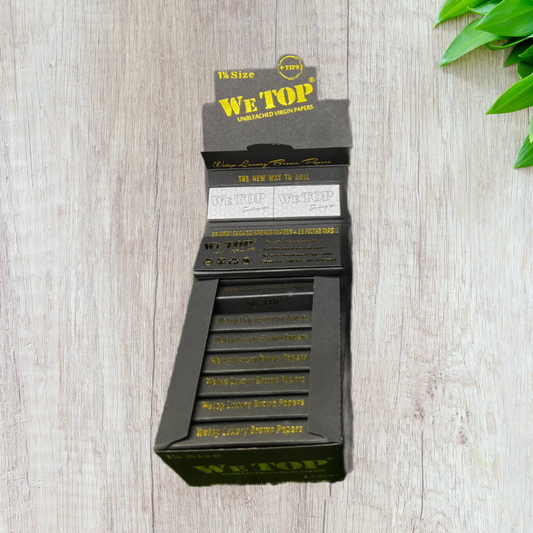 Wetop Luxury Brown 1 1/4 Size Rolling Paper With Filter Tips