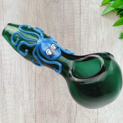 Hippculture Octopus Design Smoking Glass Pipe