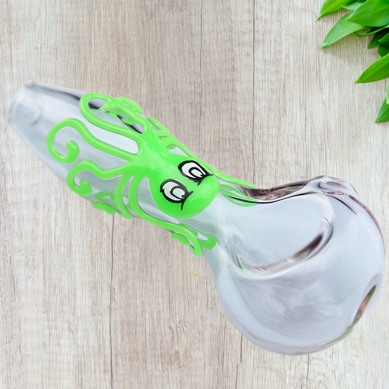 Hippculture Octopus Design Smoking Glass Pipe