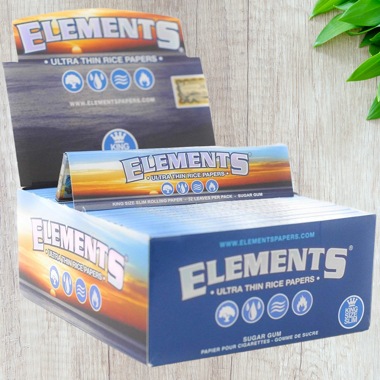 Elements King Size Slim Rice Paper Rolling Papers