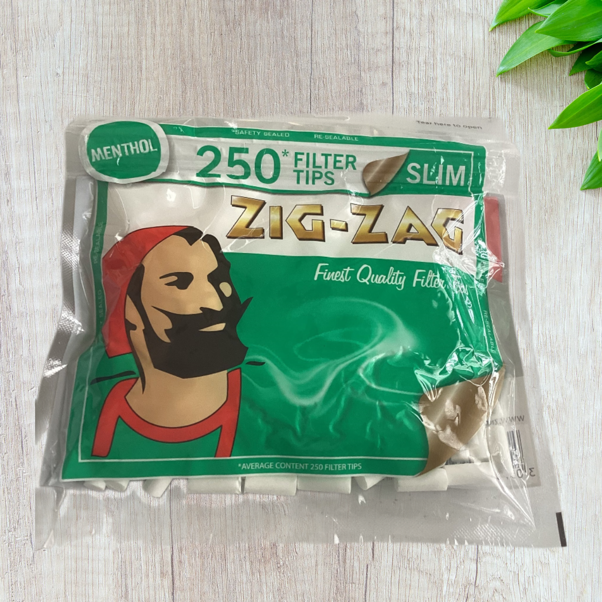 Zig-zag Slim Mint Menthol Cotton Filter Tips - 250 Tips